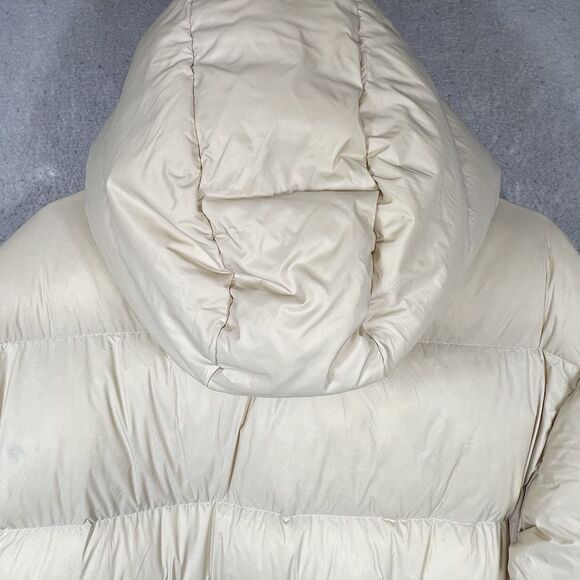 ABERCROMBIE & FITCH Air Cloud Hooded Puffer Parka Jacket Cream Small $240. - Picture 11 of 13